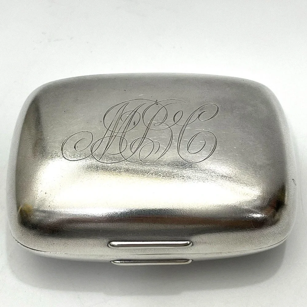 Antique Gorham Silverplate Monogram Travel Soap Box Possibly Late 19th Century